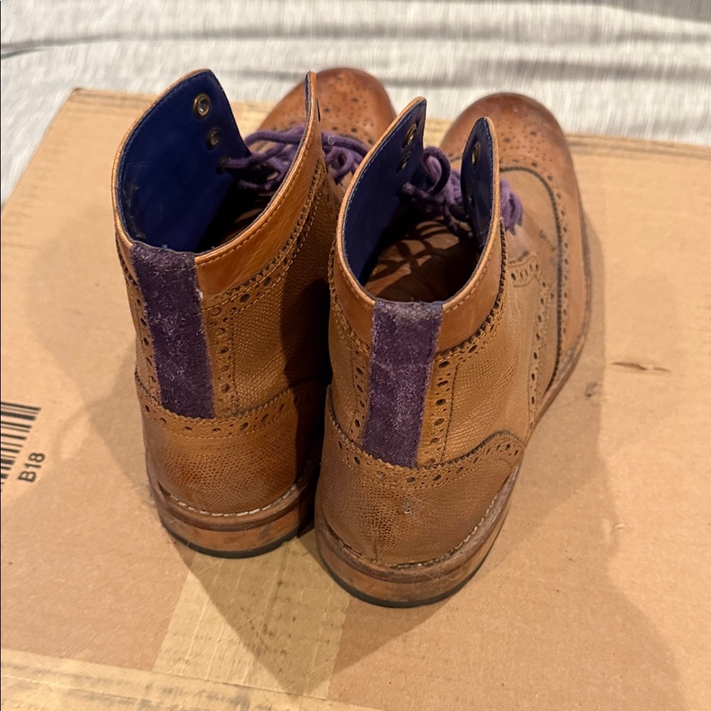 Ted Baker Brown Leather Brogue Boots - Picture 4 of 5